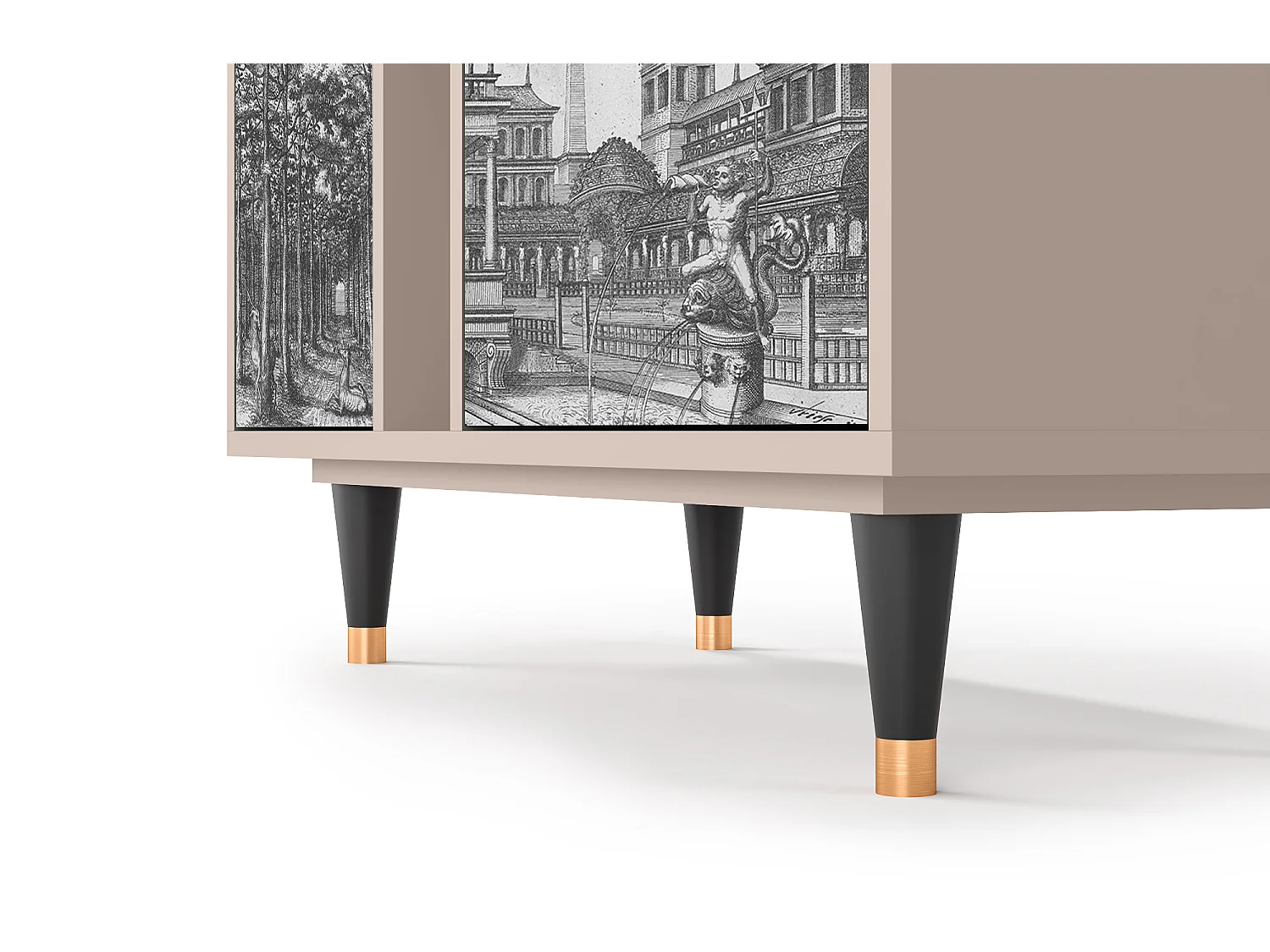 Kredens - 94х96х41 cm - BS5 - View of the Piazza, Latte