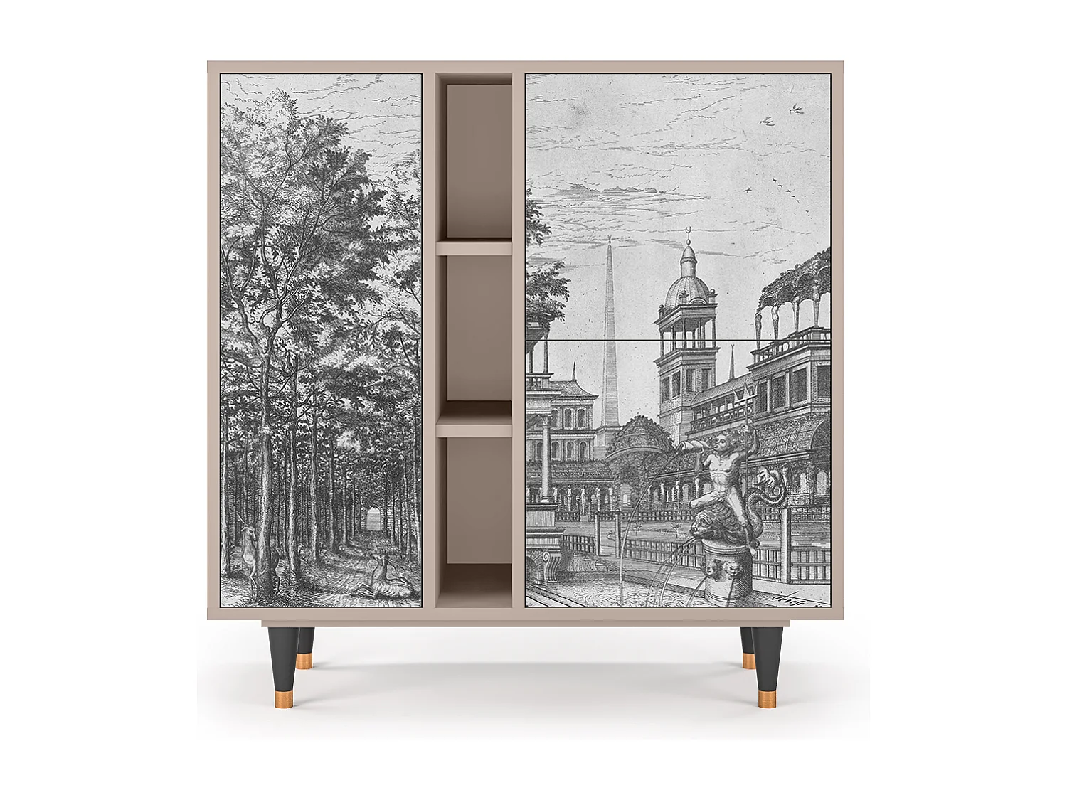 Buffet - 94х96х41 cm - BS5 - View of the Piazza, Latte