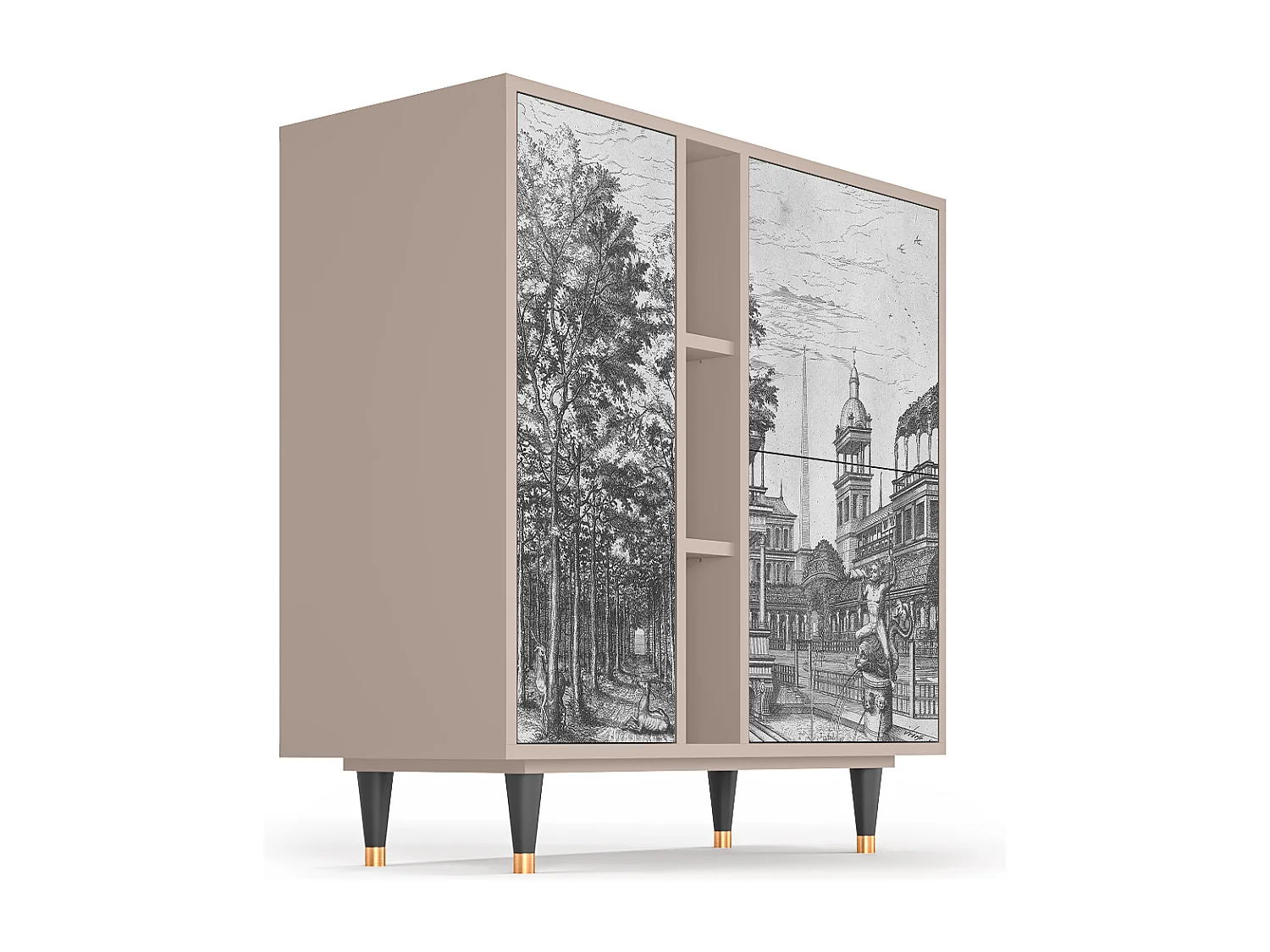 Buffet - 94х96х41 cm - BS5 - View of the Piazza, Latte