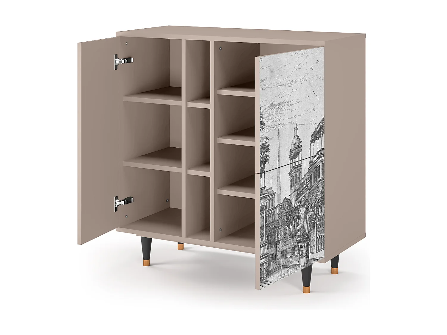 Buffet - 94х96х41 cm - BS5 - View of the Piazza, Latte