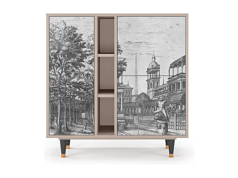 Buffet - 94х96х41 cm - BS5 - View of the Piazza, Latte