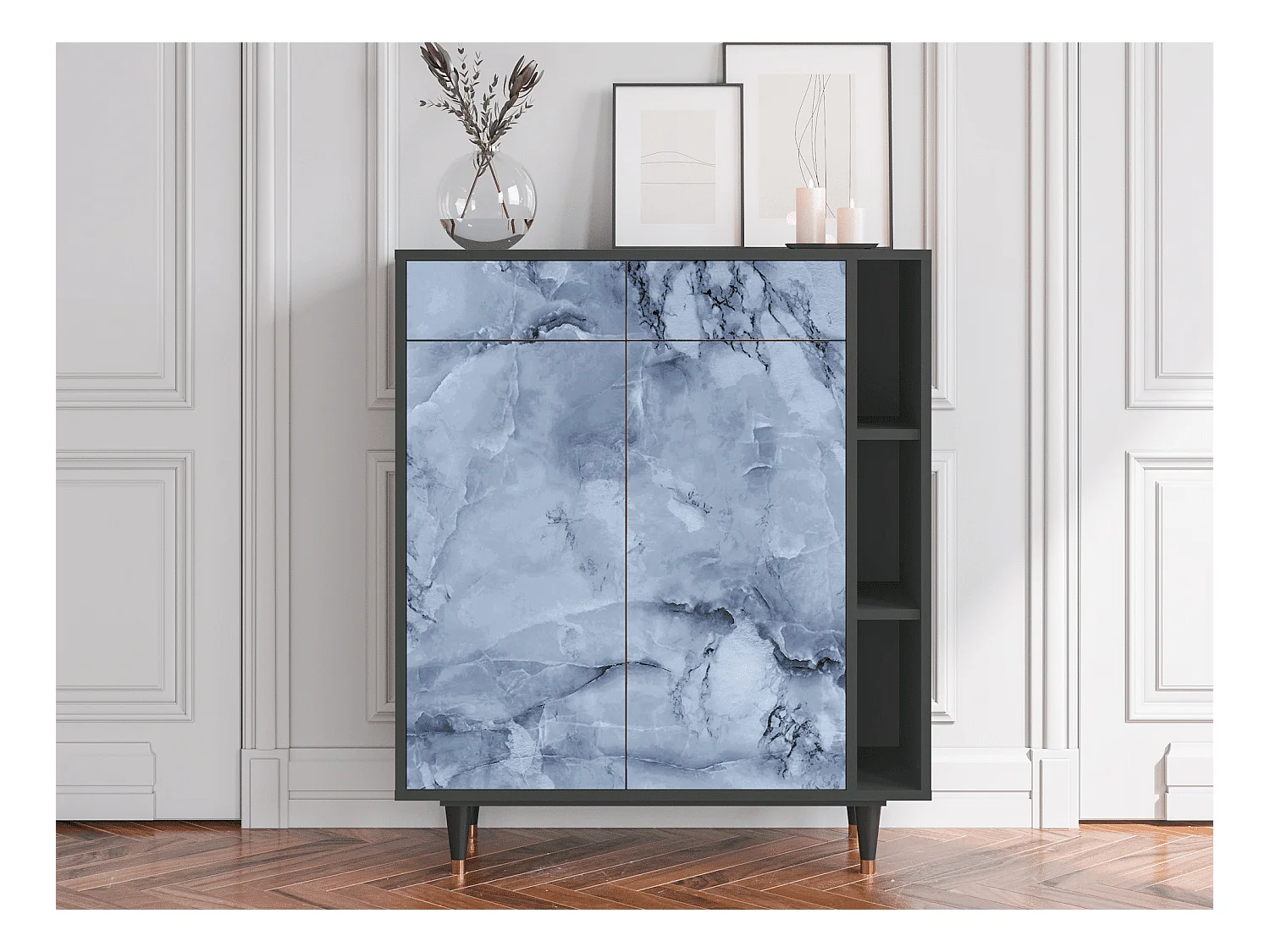 Buffet - 96х110х41 cm - BS6 - Feather Ice, Anthracite