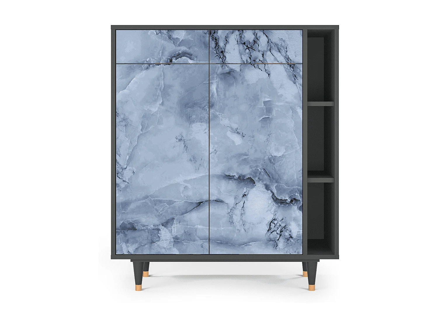 Aparador - 96х110х41 cm - BS6 - Feather Ice, Antracita