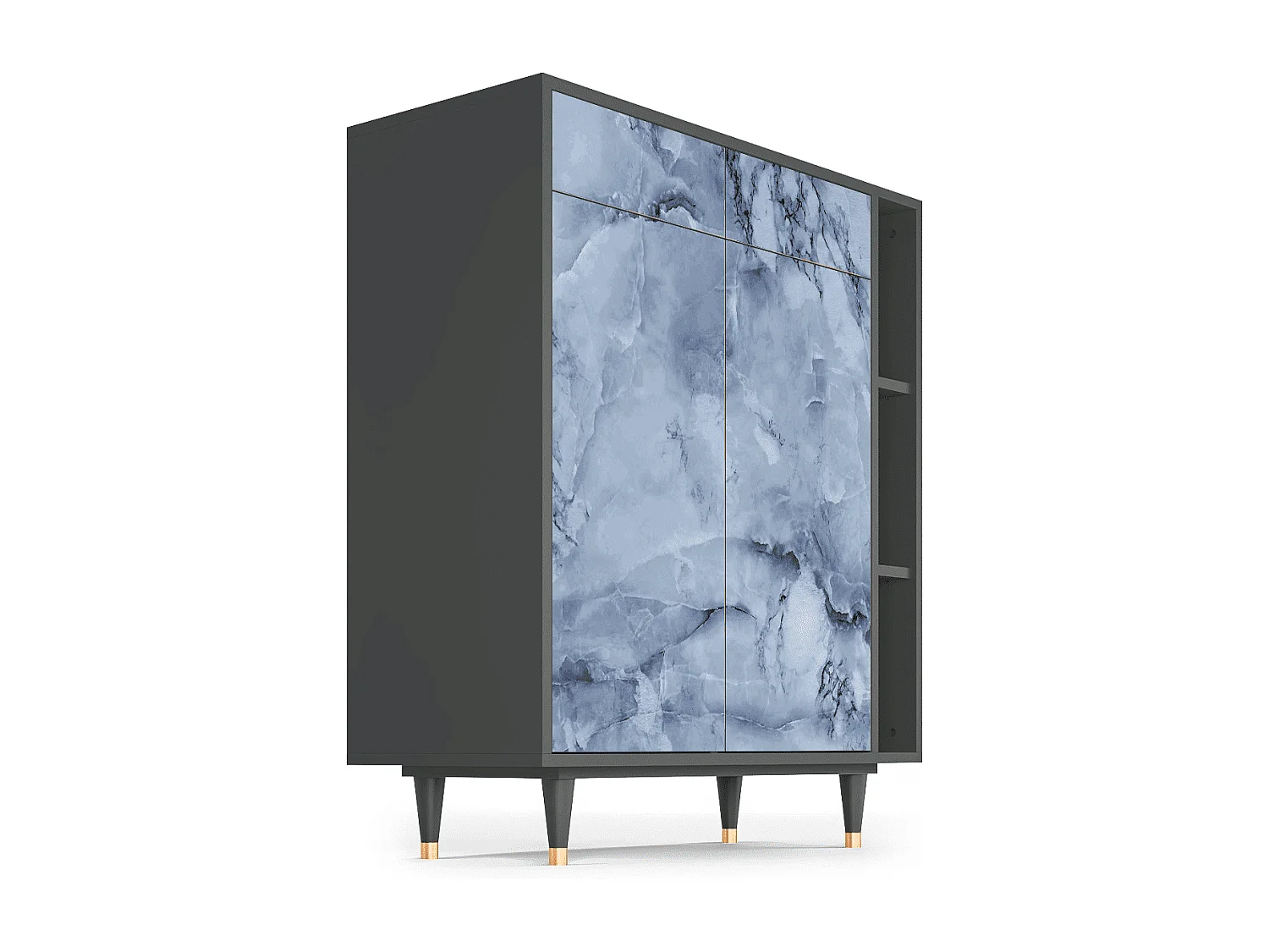 Aparador - 96х110х41 cm - BS6 - Feather Ice, Antracita