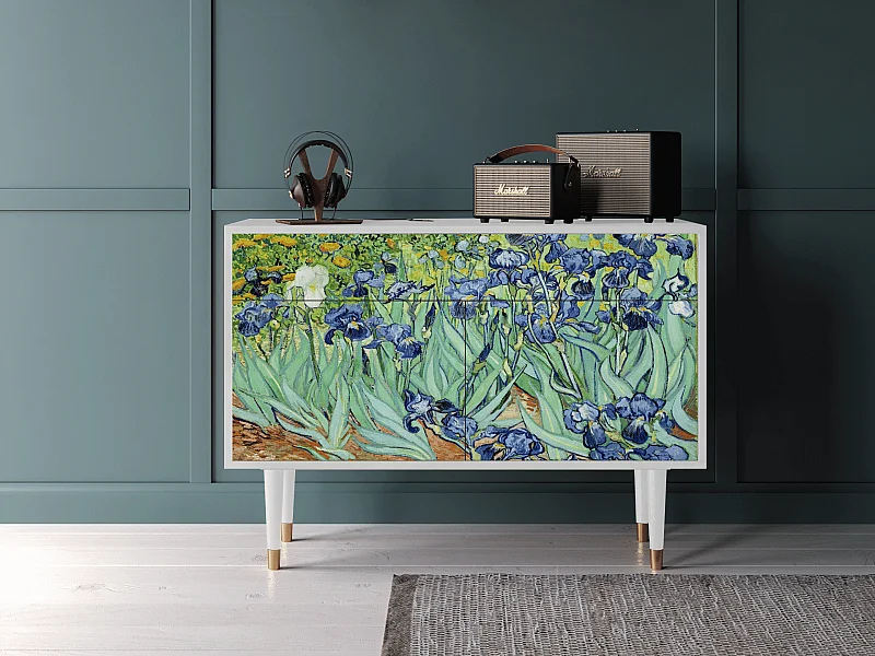 Buffet - 115x85x48 cm - BS4 - Irises , Blanc
