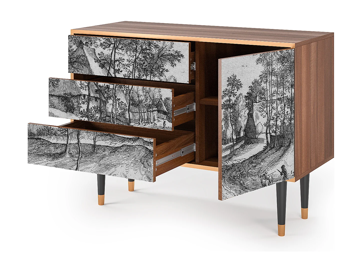 Buffet - 115х84х41 cm - S3 - Village Road, Noyer