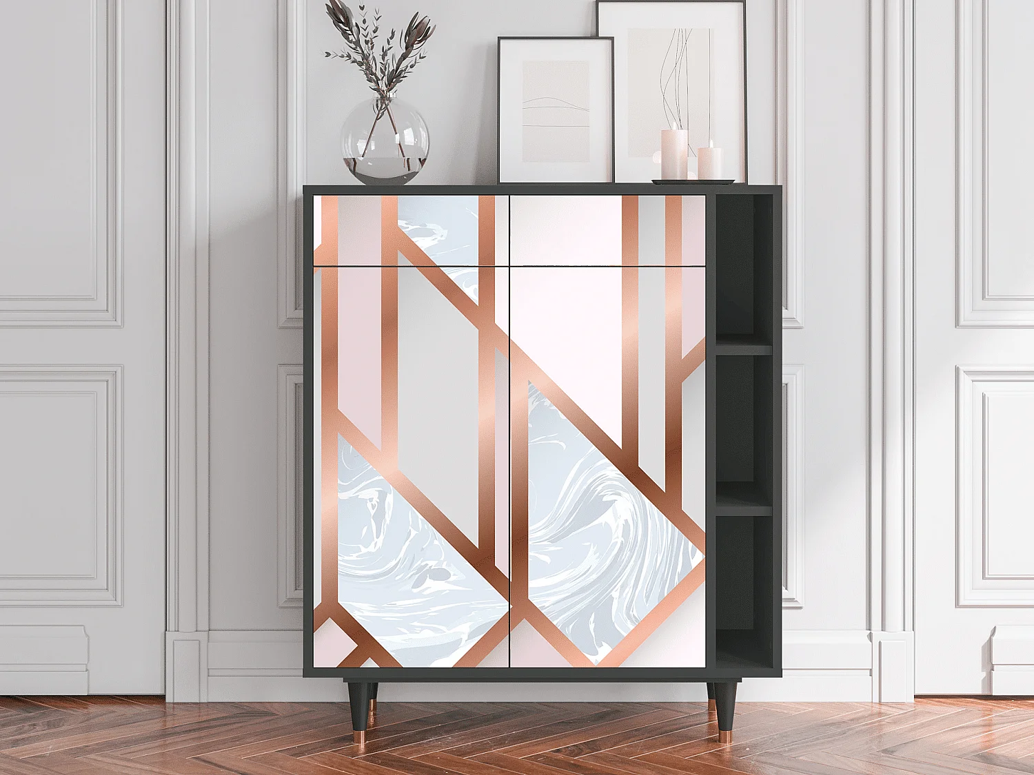 Sideboard - 96х110х41 cm - BS6 - Champagne Story, Anthrazit