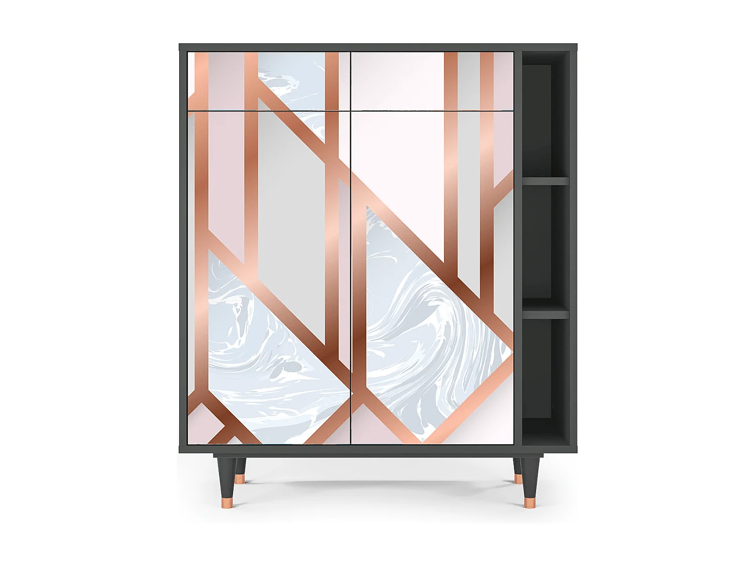 Dressoir - 96х110х41 cm - BS6 - Champagne Story, Antraciet