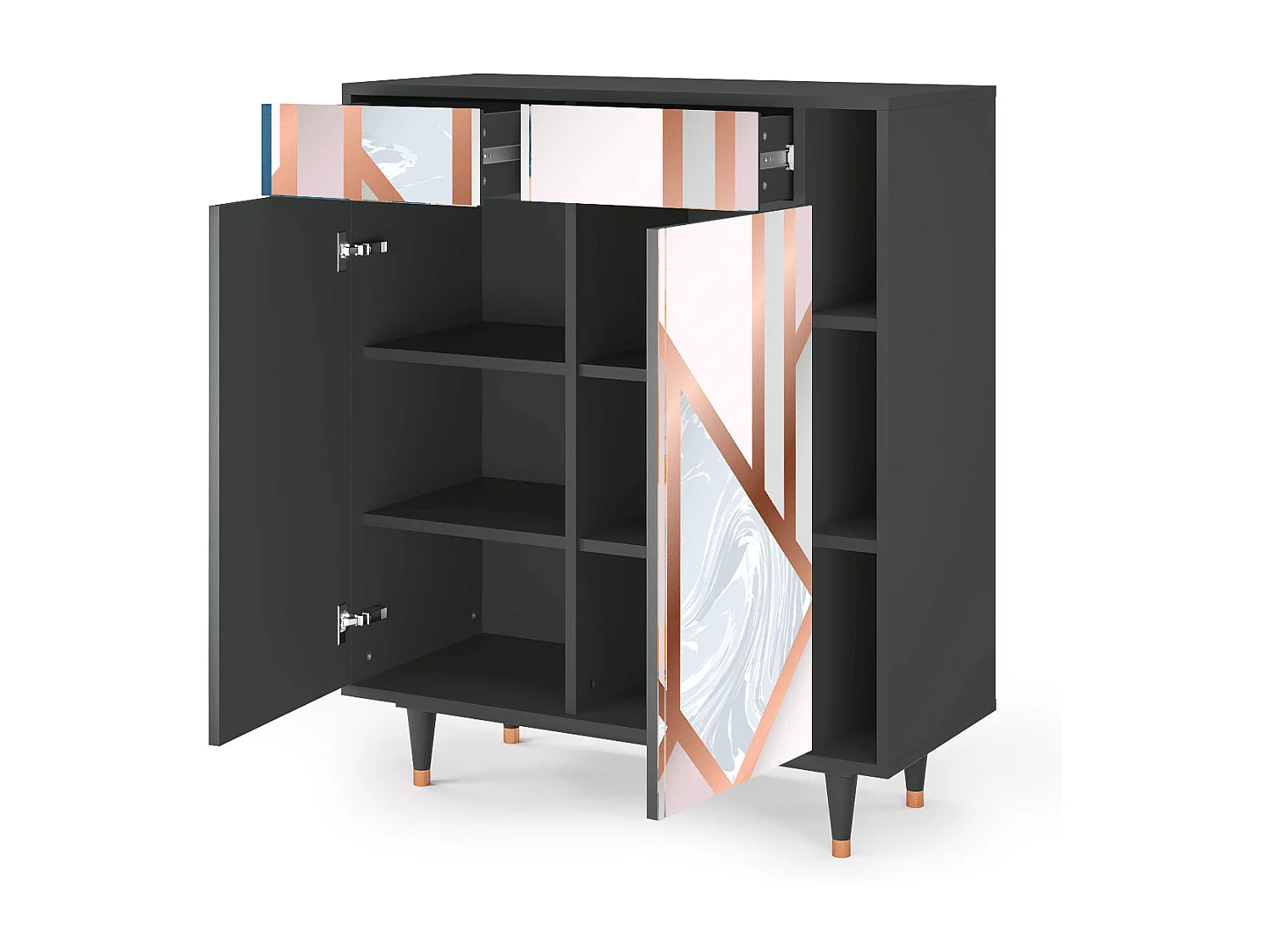 Dressoir - 96х110х41 cm - BS6 - Champagne Story, Antraciet