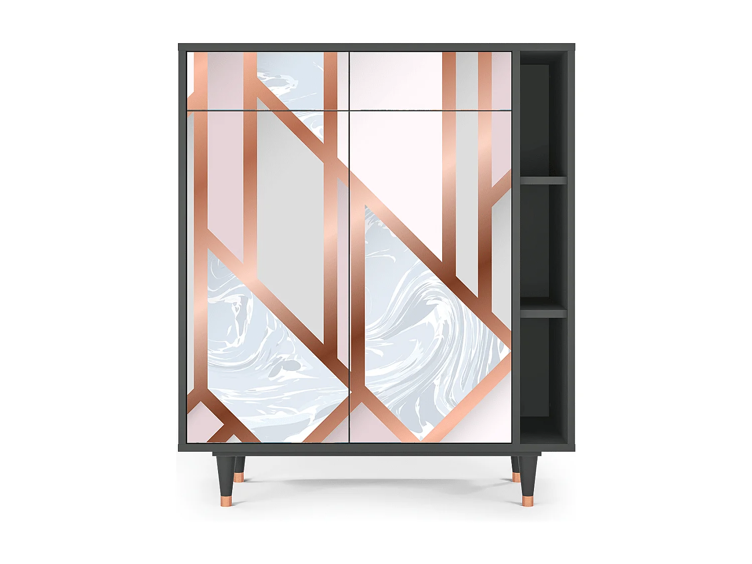 Kredens - 96х110х41 cm - BS6 - Champagne Story, Antracyt