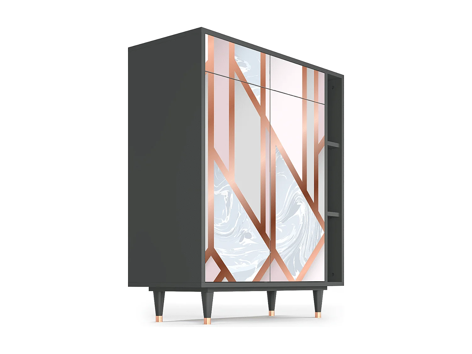 Kredens - 96х110х41 cm - BS6 - Champagne Story, Antracyt