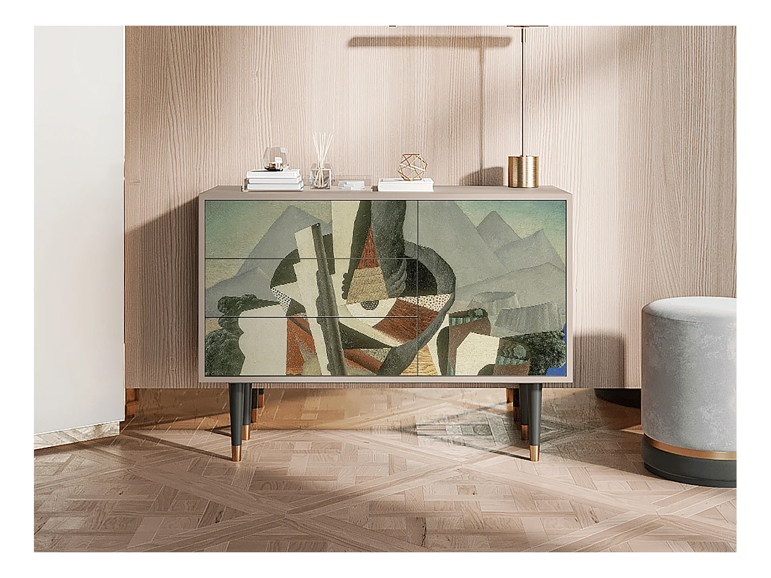 Credenza - 115х84х41 cm - S3 - The Cubist Paintings , Latte