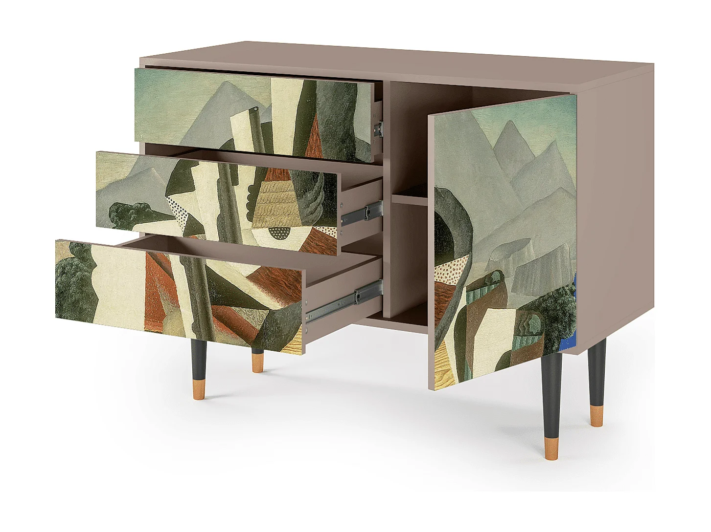 Credenza - 115х84х41 cm - S3 - The Cubist Paintings , Latte