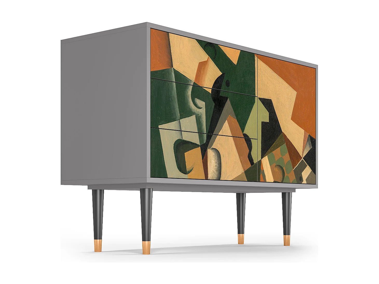 Buffet - 115х84х41 cm - S3 - Glass and Checkerboard, Gris