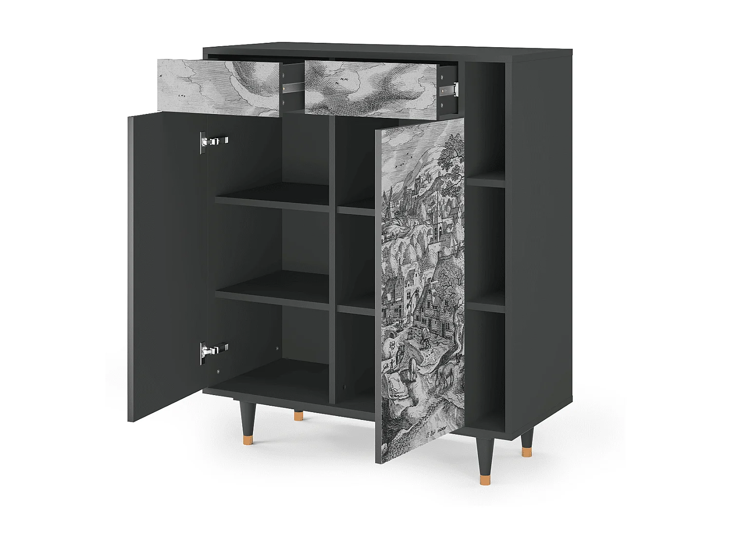 Buffet - 96х110х41 cm - BS6 - Bird Dropping, Anthracite