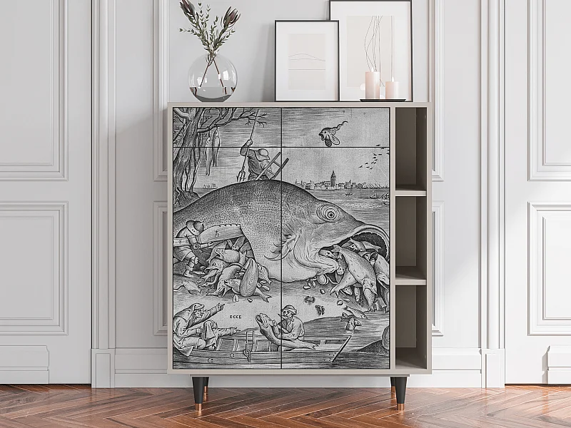 Kredens - 96х110х41 cm - BS6 - Big Fish Eat Little, Piaskowy