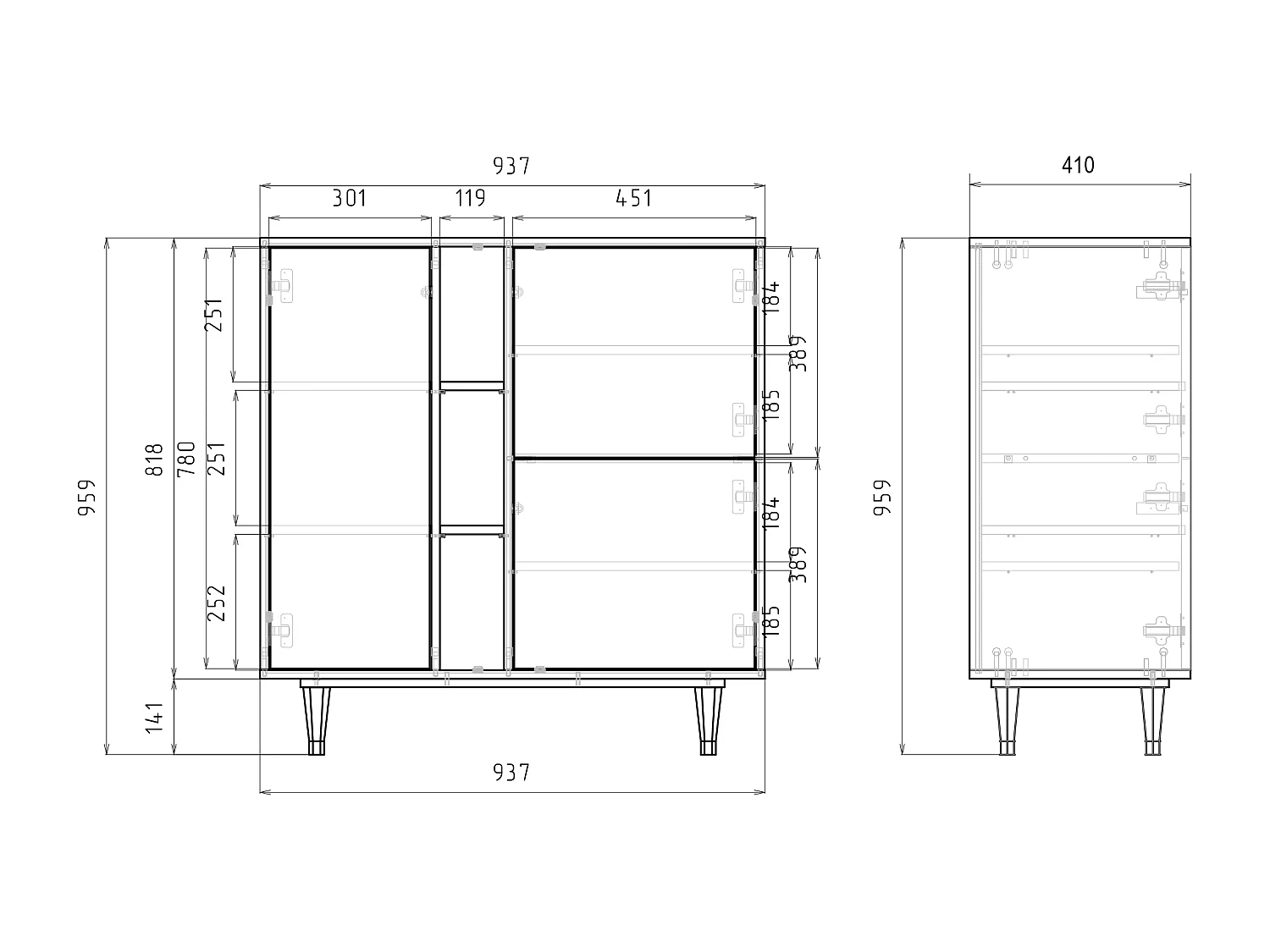 Dressoir - 94х96х41 cm - BS5 - Purple Temple, Antraciet