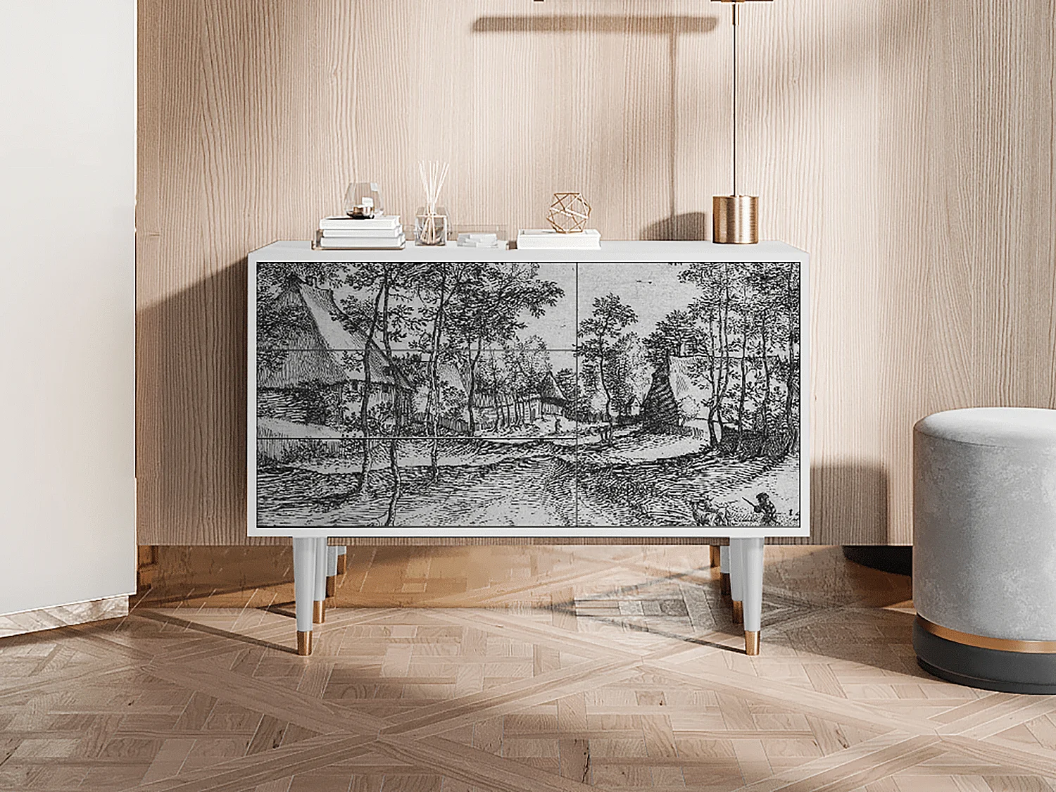 Buffet - 115х84х41 cm - S3 - Village Road, Blanc