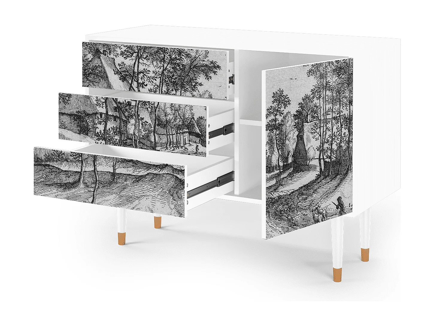 Buffet - 115х84х41 cm - S3 - Village Road, Blanc