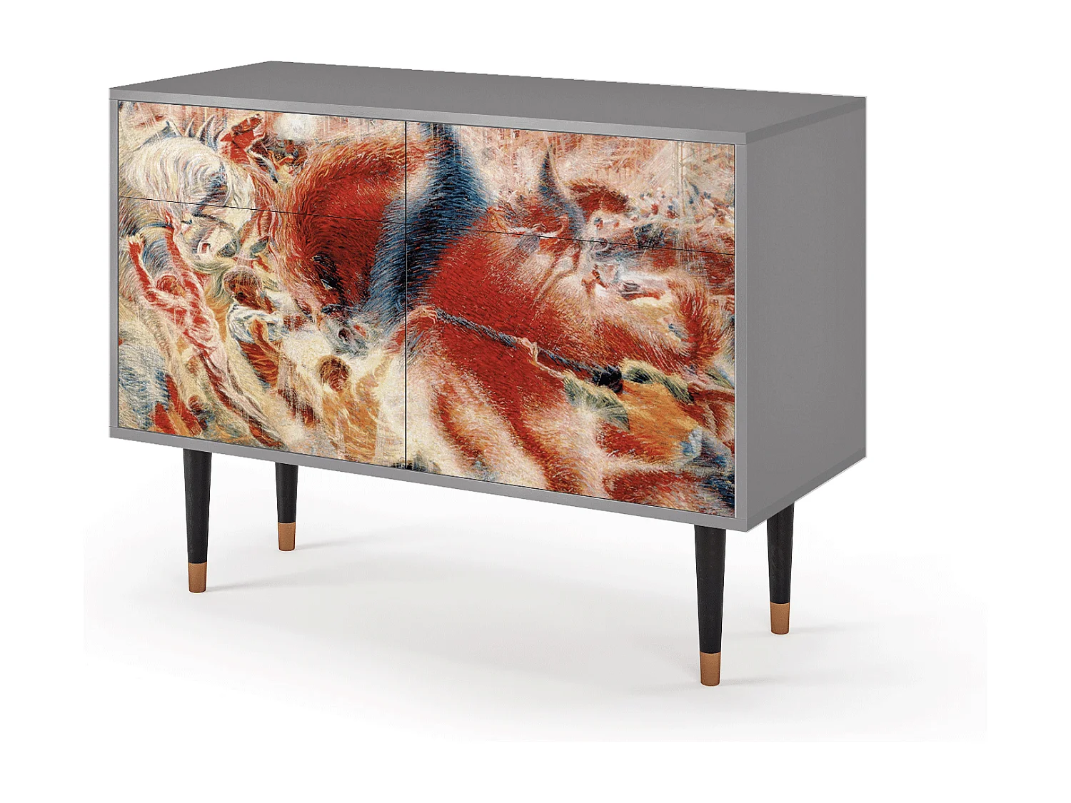 Kredens - 115x85x48 cm - BS4 - The City Rises, Szary