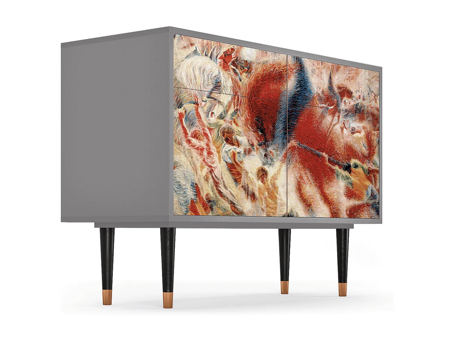 Kredens - 115x85x48 cm - BS4 - The City Rises, Szary