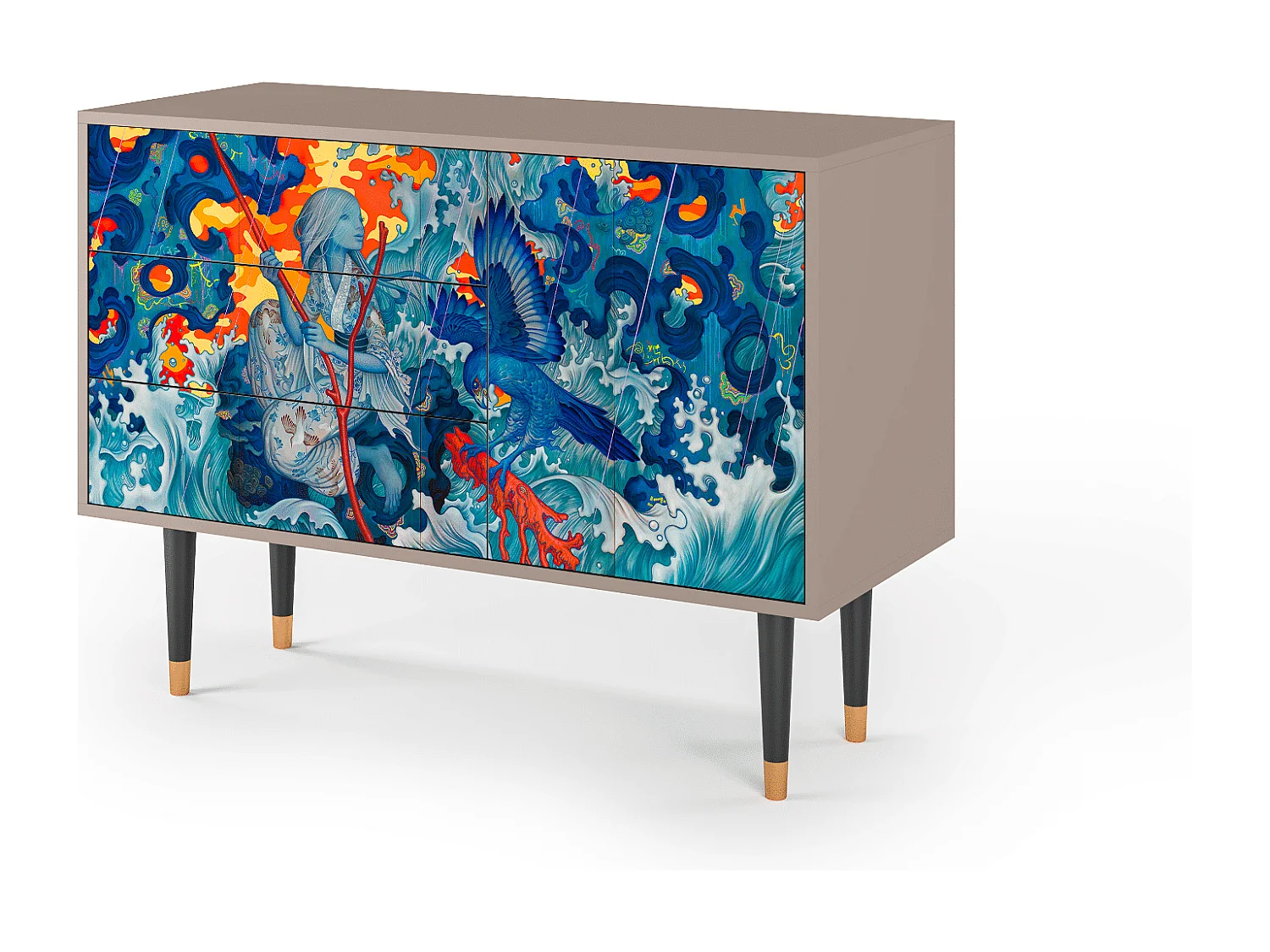 Credenza - 115х84х41 cm - S3 - The Girl - James Jean, Latte