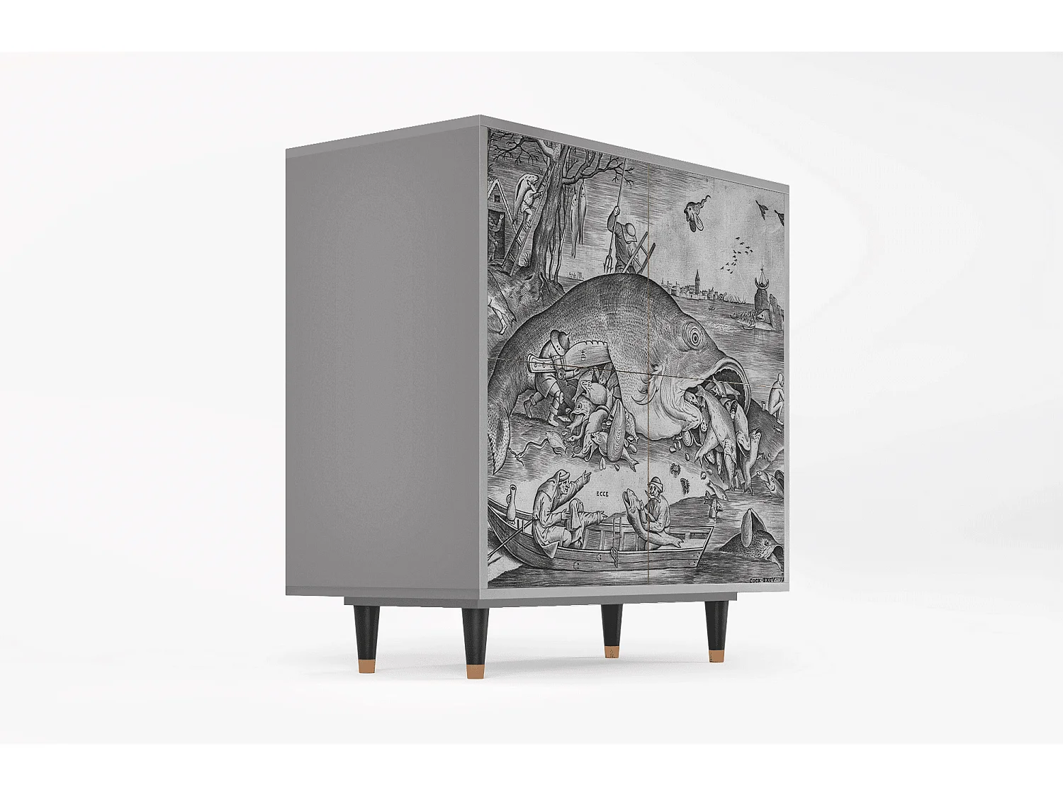 Dressoir - 94x96x48 cm - BS3 - Big Fish Eat Little, Grijs