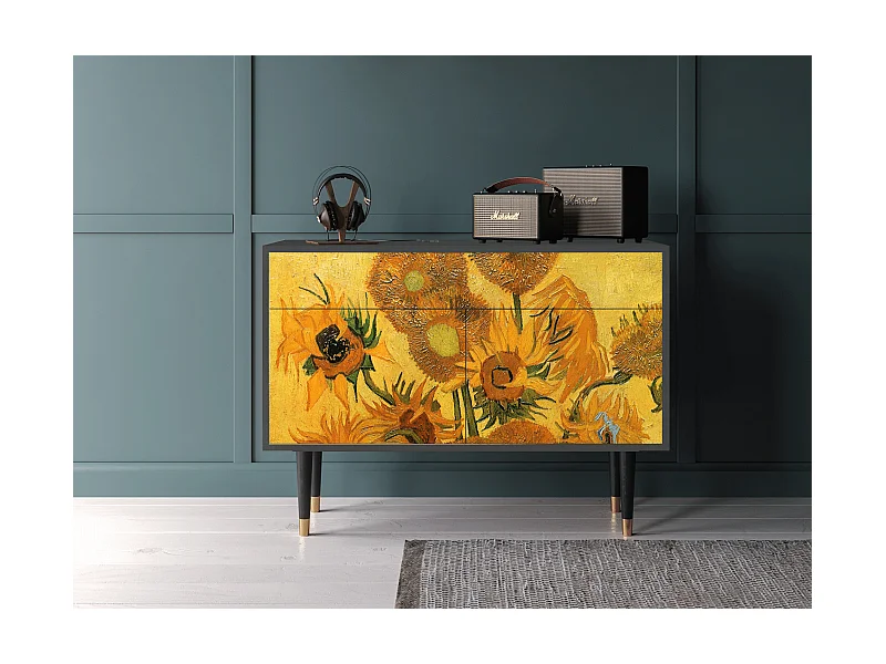 Sideboard - 115x85x48 cm - BS4 - Sunflowers, Anthrazit