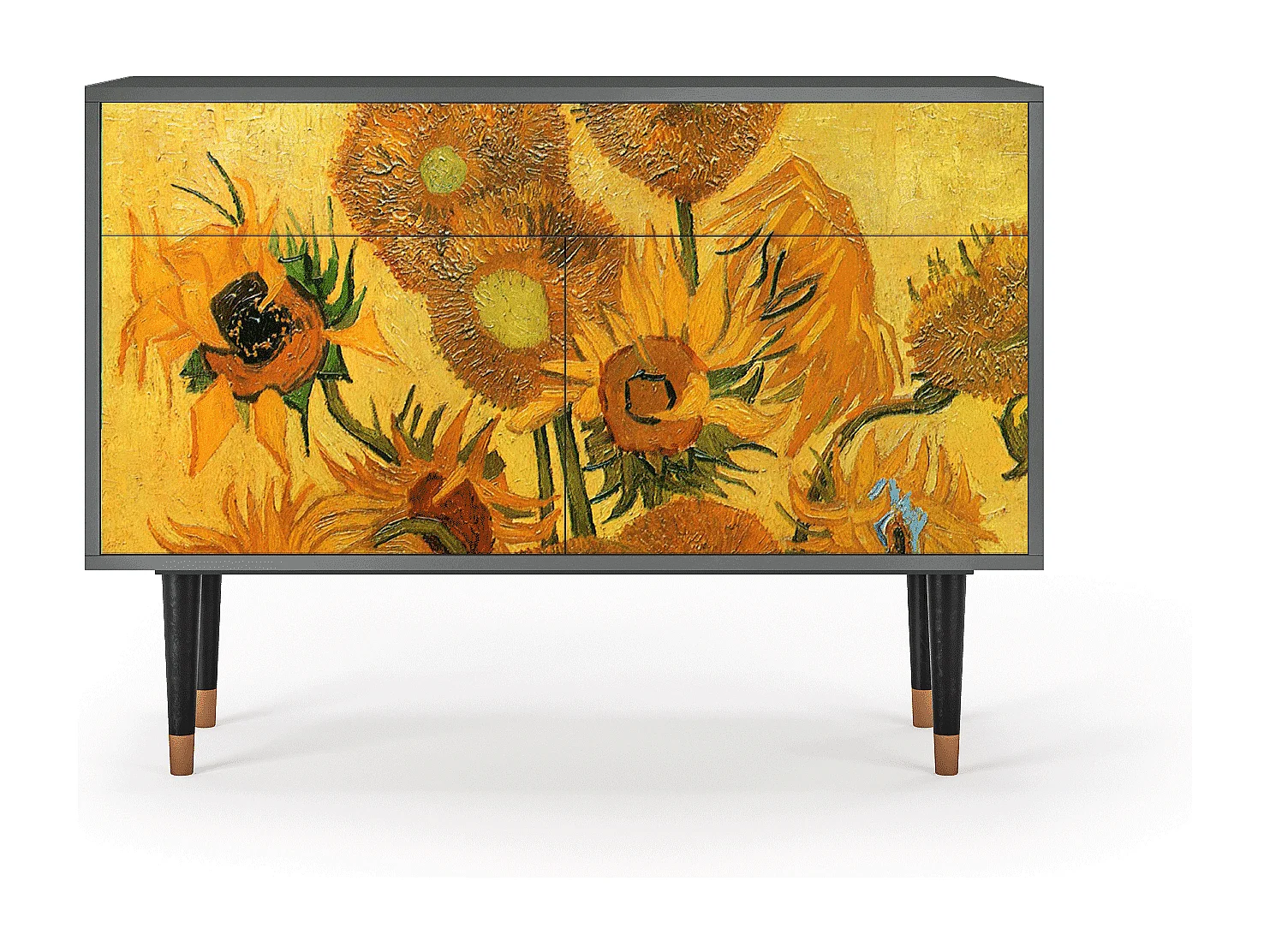 Credenza - 115x85x48 cm - BS4 - Sunflowers, Antracite
