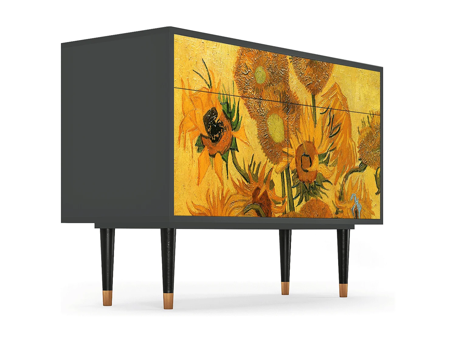 Credenza - 115x85x48 cm - BS4 - Sunflowers, Antracite
