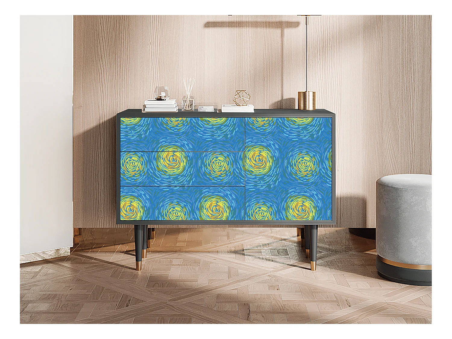 Credenza - 115х84х41 cm - S3 - Van Gogh Lights, Antracite