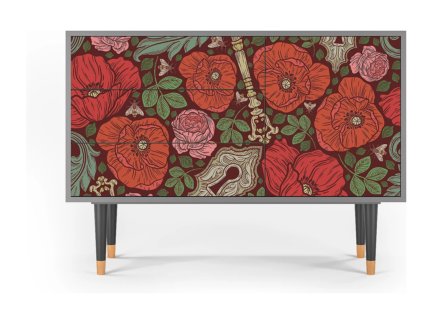 Buffet - 115х84х41 cm - S3 - Poppy Garden, Gris