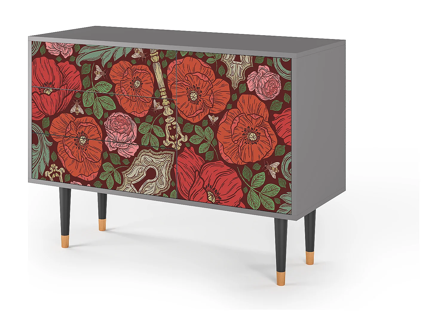 Buffet - 115х84х41 cm - S3 - Poppy Garden, Gris
