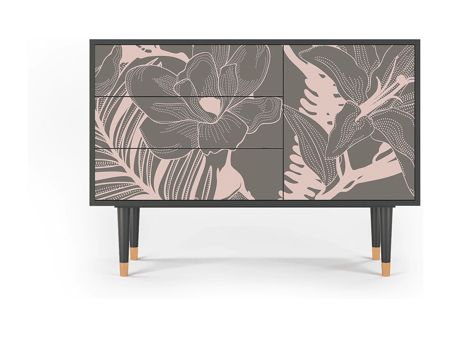 Kredens - 115х84х41 cm - S3 - Issabelline Flower, Antracyt