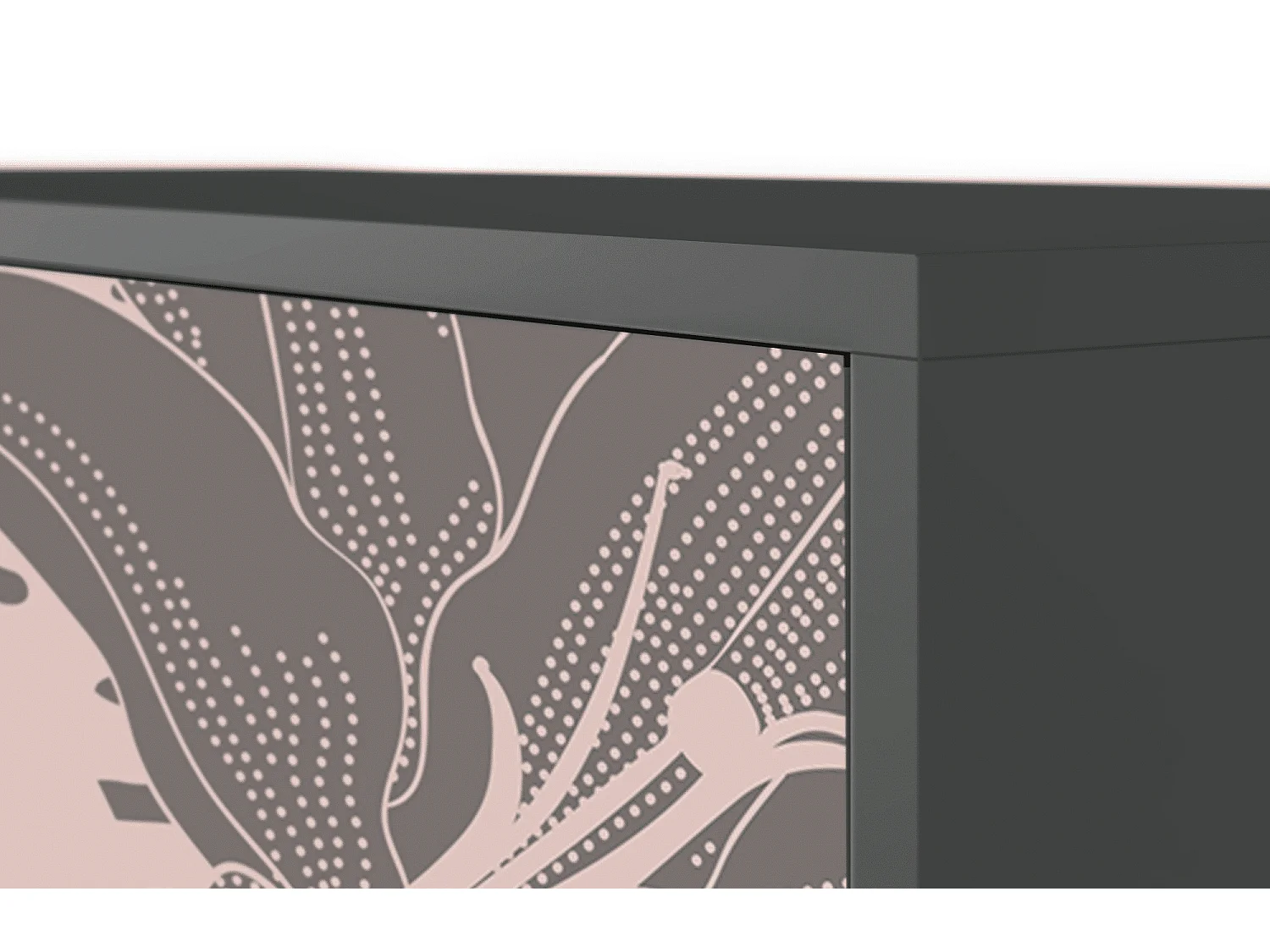 Kredens - 115х84х41 cm - S3 - Issabelline Flower, Antracyt