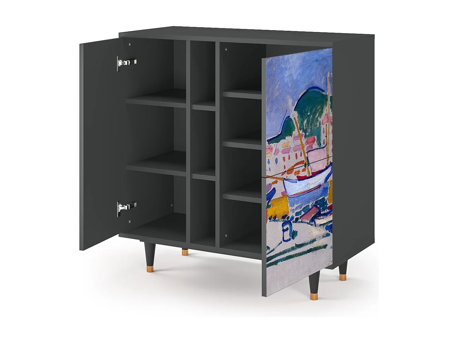 Kredens - 94х96х41 cm - BS5 - The Port of Collioure , Antracyt