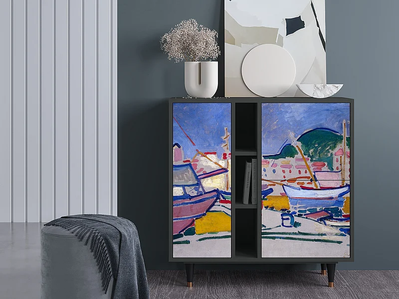 Kredens - 94х96х41 cm - BS5 - The Port of Collioure , Antracyt