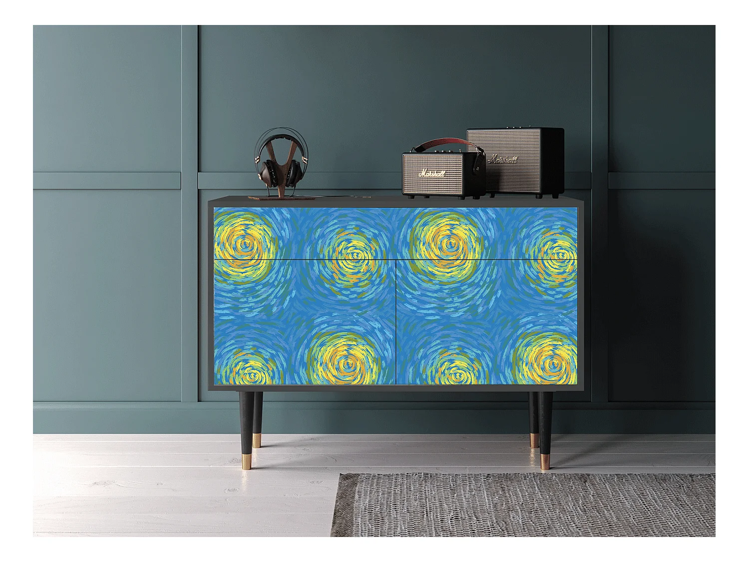 Buffet - 115x85x48 cm - BS4 - Van Gogh Lights, Anthracite