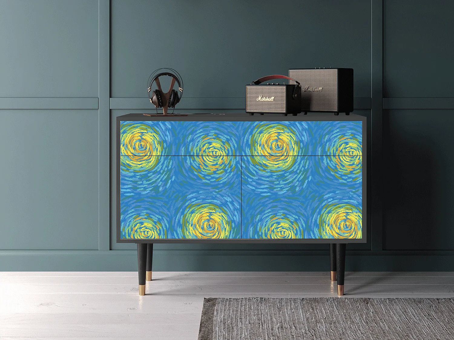 Credenza - 115x85x48 cm - BS4 - Van Gogh Lights, Antracite