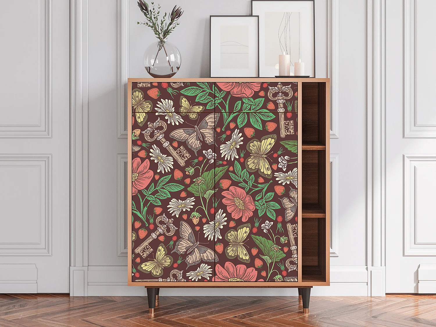 Buffet - 96х110х41 cm - BS6 - Alice in Wonderland, Noyer