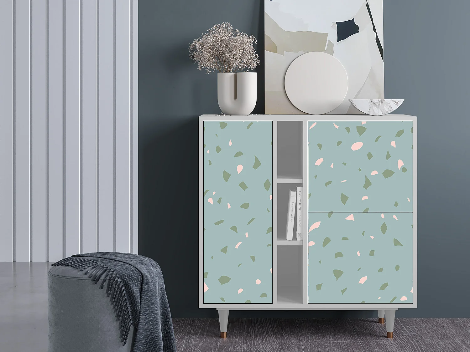 Buffet - 94х96х41 cm - BS5 - Blue Drops, Blanc