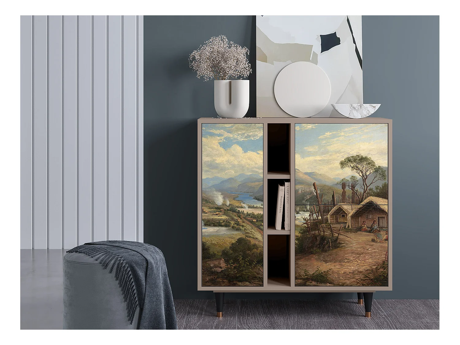 Sideboard - 94х96х41 cm - BS5 - View Across the Plains , Latte