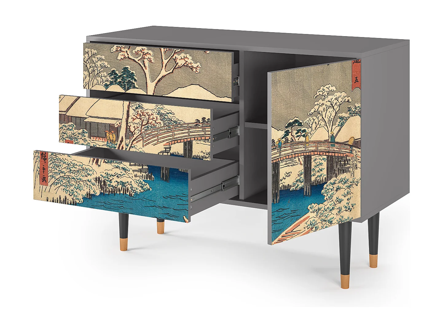 Buffet - 115х84х41 cm - S3 - Katabira River, Gris