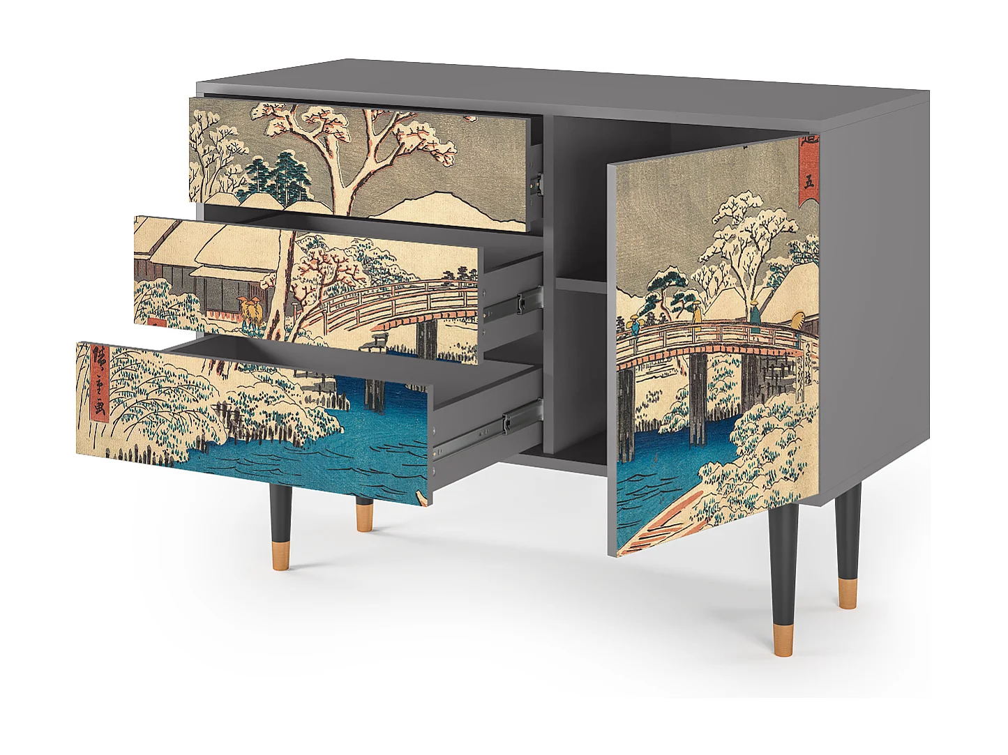 Buffet - 115х84х41 cm - S3 - Katabira River, Gris