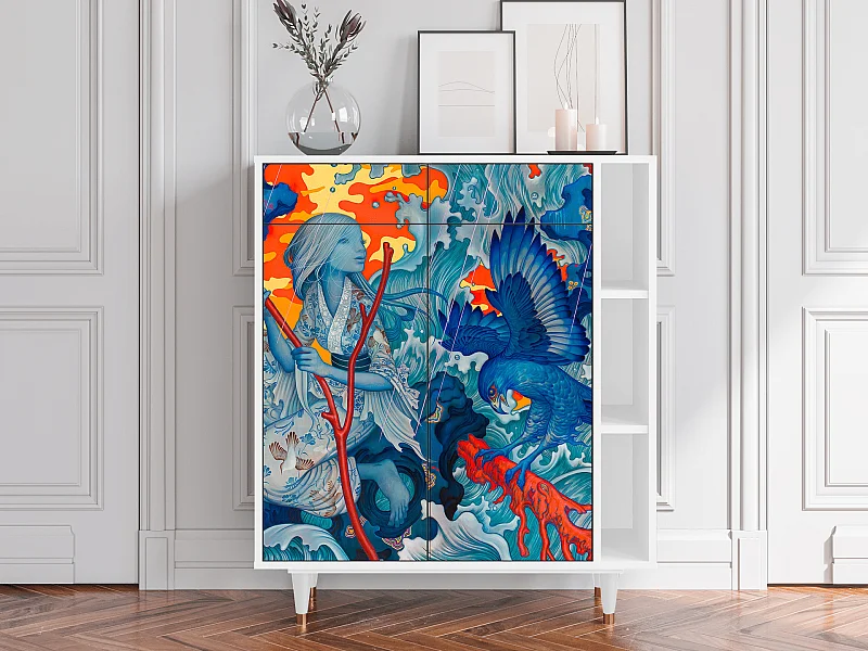 Buffet - 96х110х41 cm - BS6 - The Girl - James Jean, Blanc