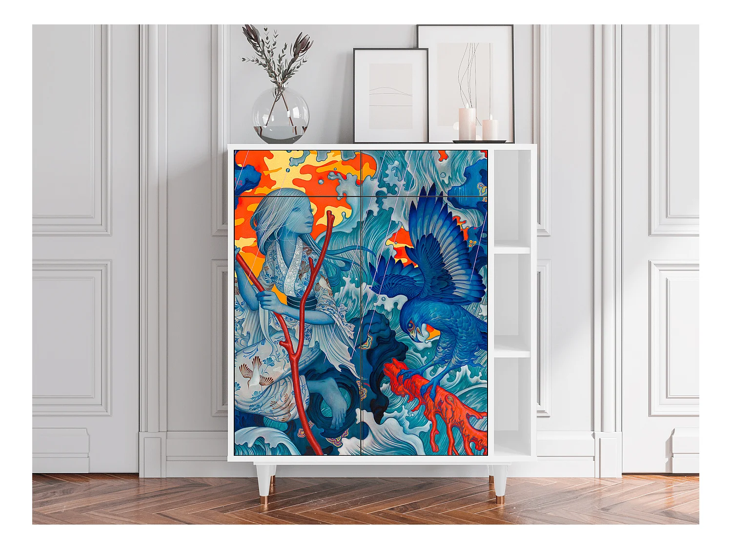 Buffet - 96х110х41 cm - BS6 - The Girl - James Jean, Blanc