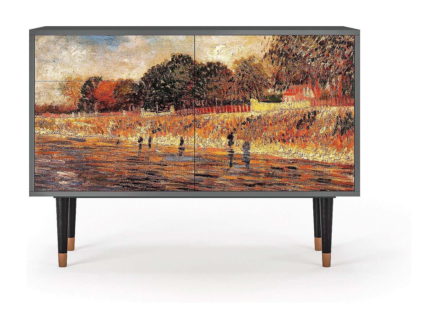 Kredens - 115x85x48 cm - BS4 - The Banks, Antracyt