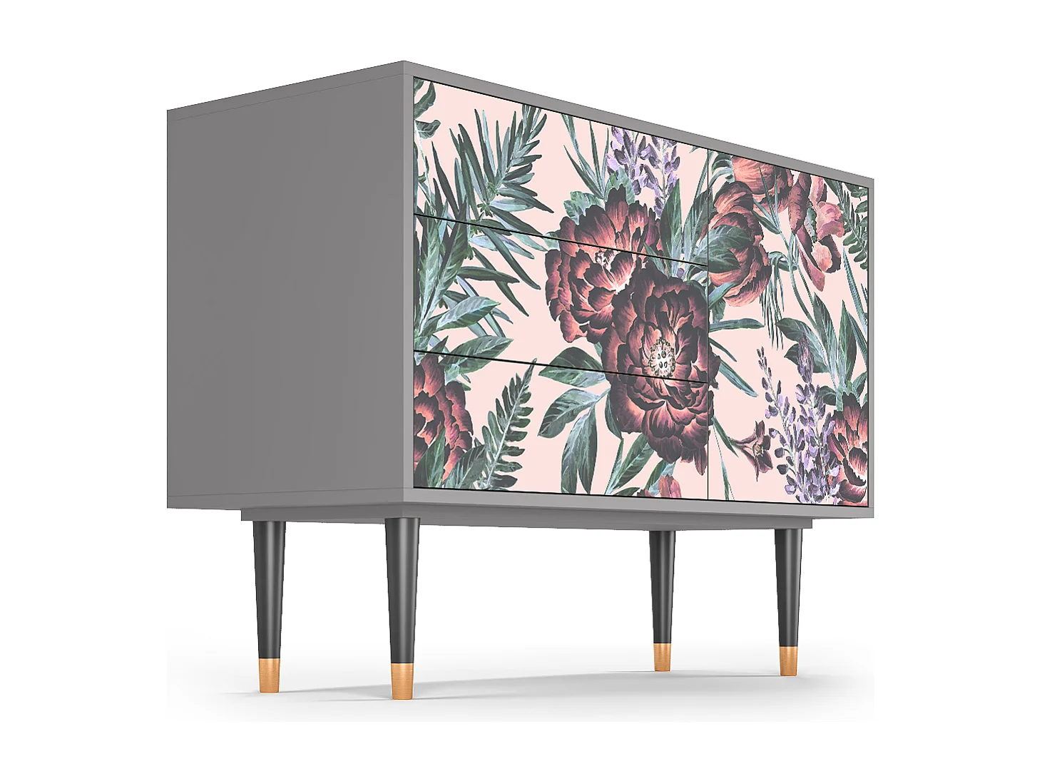 Aparador - 115х84х41 cm - S3 - Peach Peonies, Gris