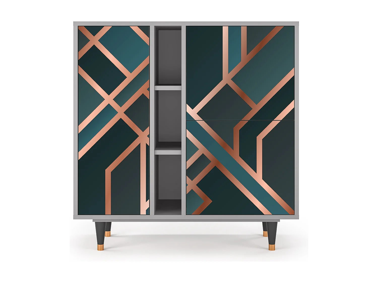 Kredens - 94х96х41 cm - BS5 - Bronze Crossroad, Szary