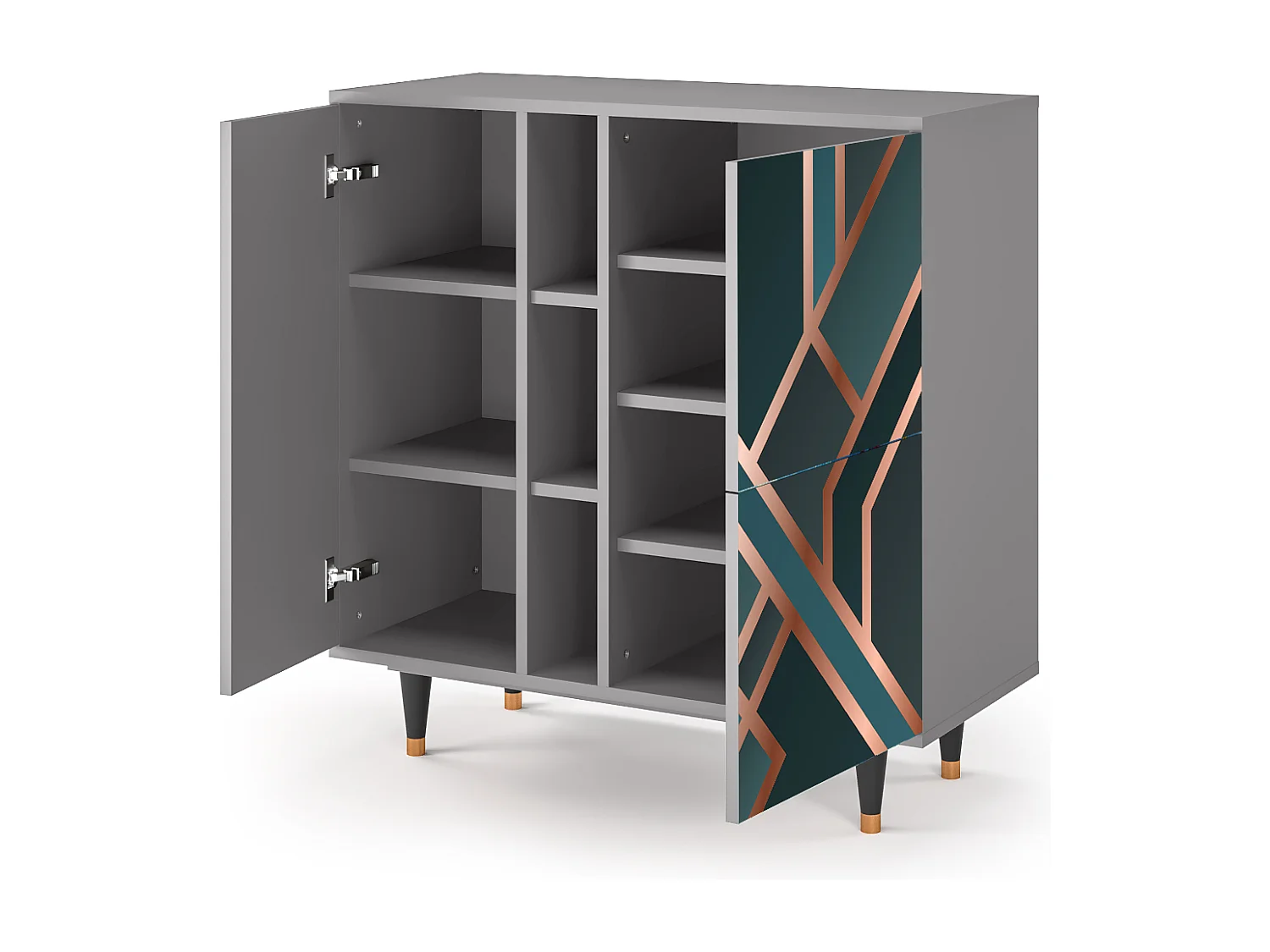 Kredens - 94х96х41 cm - BS5 - Bronze Crossroad, Szary